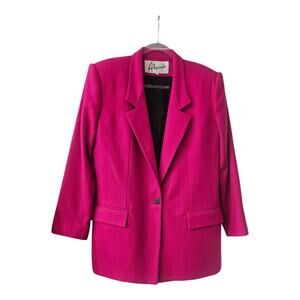 Alvin's Vintage Womens Size 10 Wool Blazer Pink Flap Pockets Lined USA